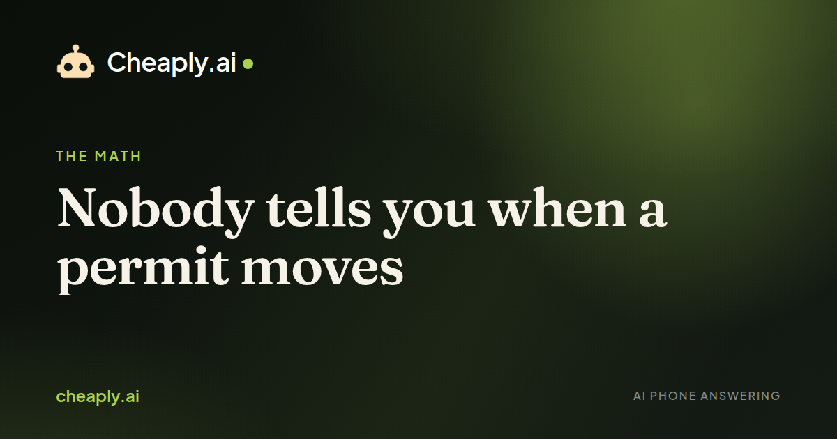 Cover image for “Nobody tells you when a permit moves”